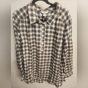 Plaid Button-Up Shirt